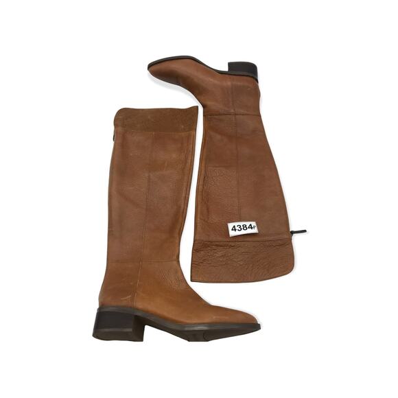 Franco Sarto Womens Daya Riding Boots Brown Leather Pointed Toe Zip 7 M New - Picture 11 of 11